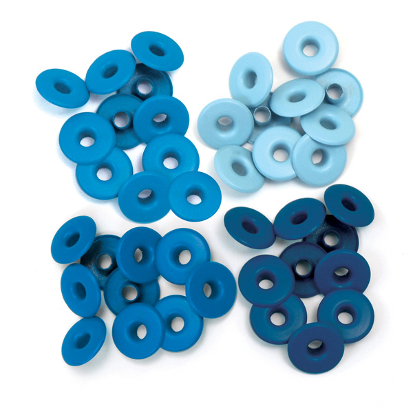 Wide Eyelets - blue - 40 Stück